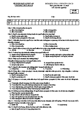 Đề kiểm tra 15p môn Giáo dục công dân lớp 12 - Mã đề 137